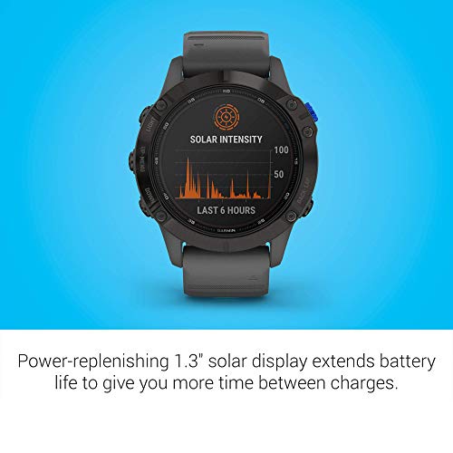 Garmin - Fenix 6 Pro Solar GPS Smartwatch 47mm - Black with Slate Gray Band - 010-02410-14