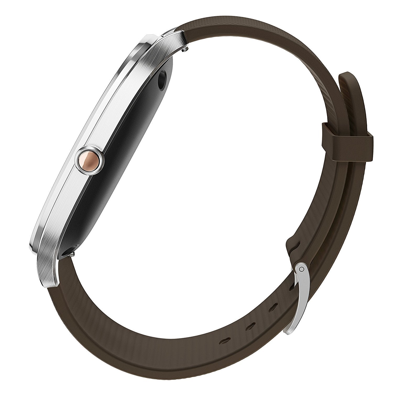 ASUS - ZenWatch 2  Smartwatch Stainless Steel plate w/ Brown band - WI501Q-1B-GB2