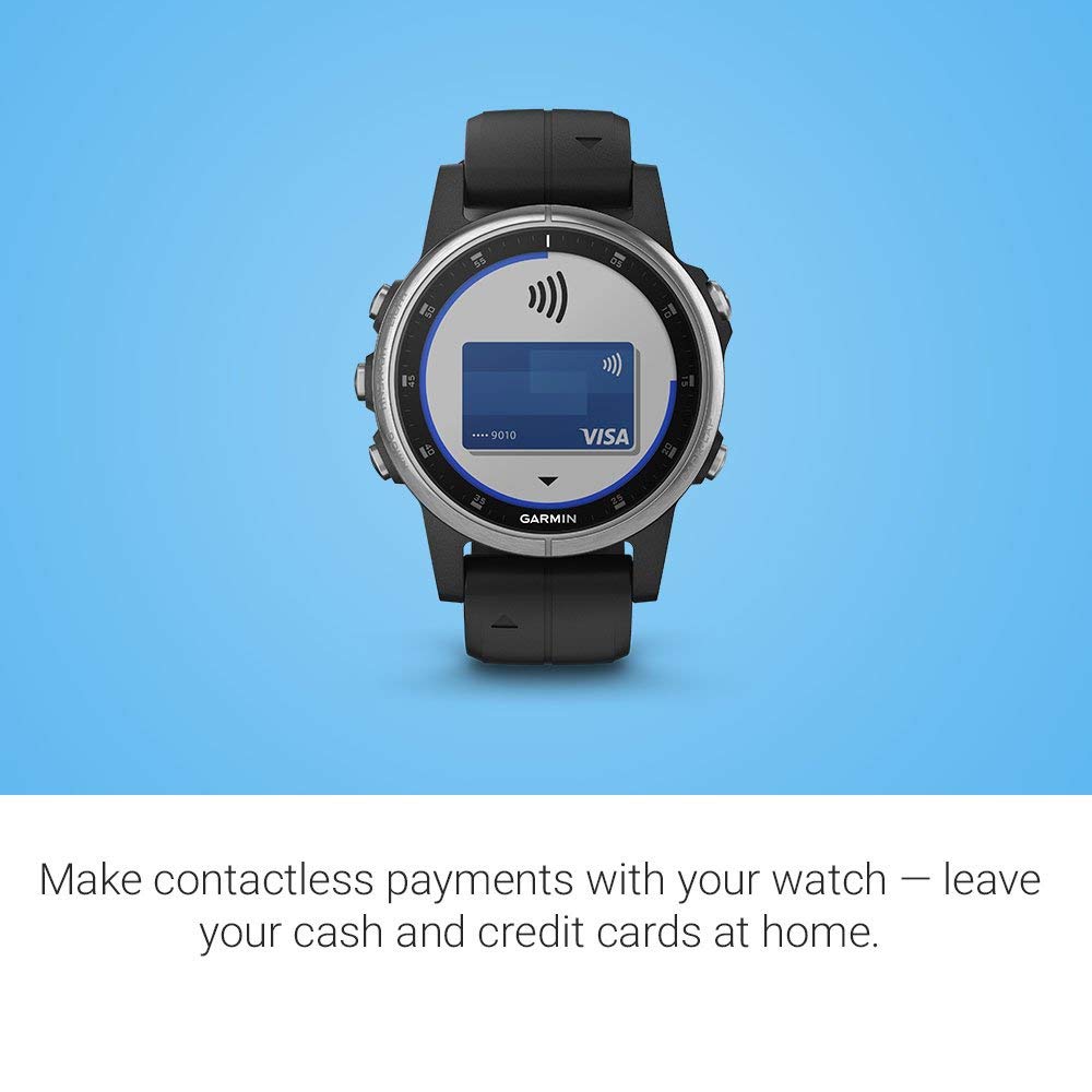 Garmin fenix 5 Plus, Premium Multisport GPS Smartwatch,  Black/Silver - 010-01988-01
