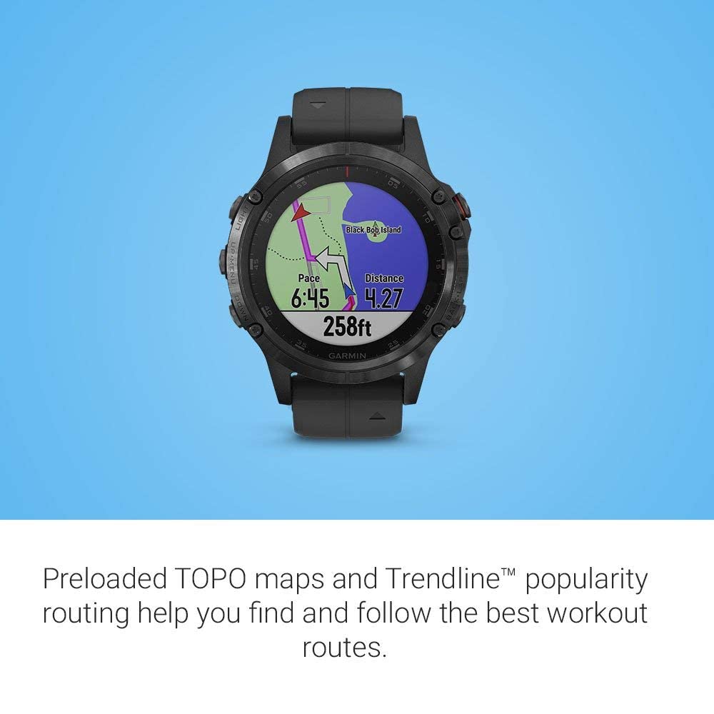 Garmin - f?nix 5 Plus Sapphire 47mm - Black - 010-01988-06