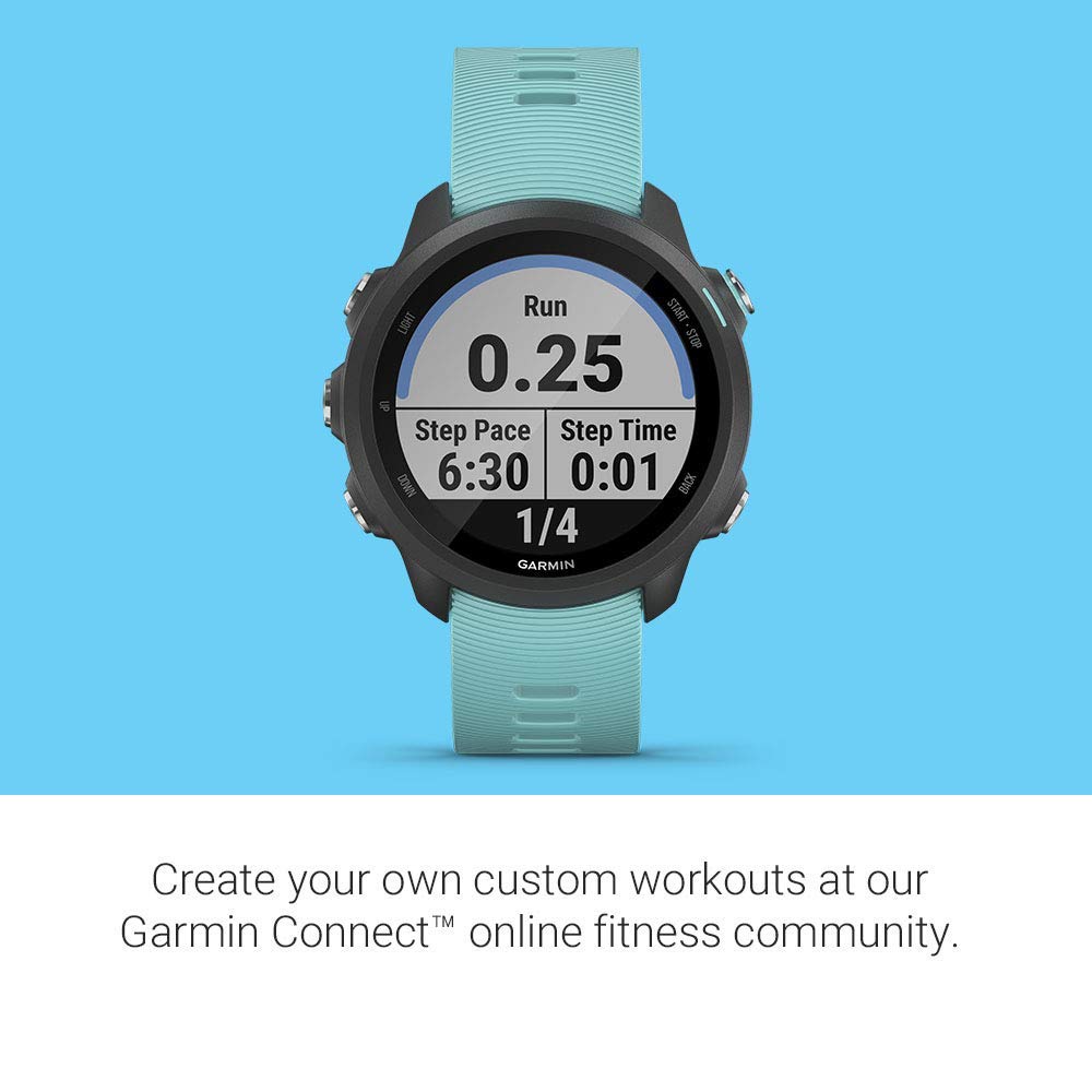 Garmin Forerunner 245 GPS Running Smartwatch - Aqua - 010-02120-22