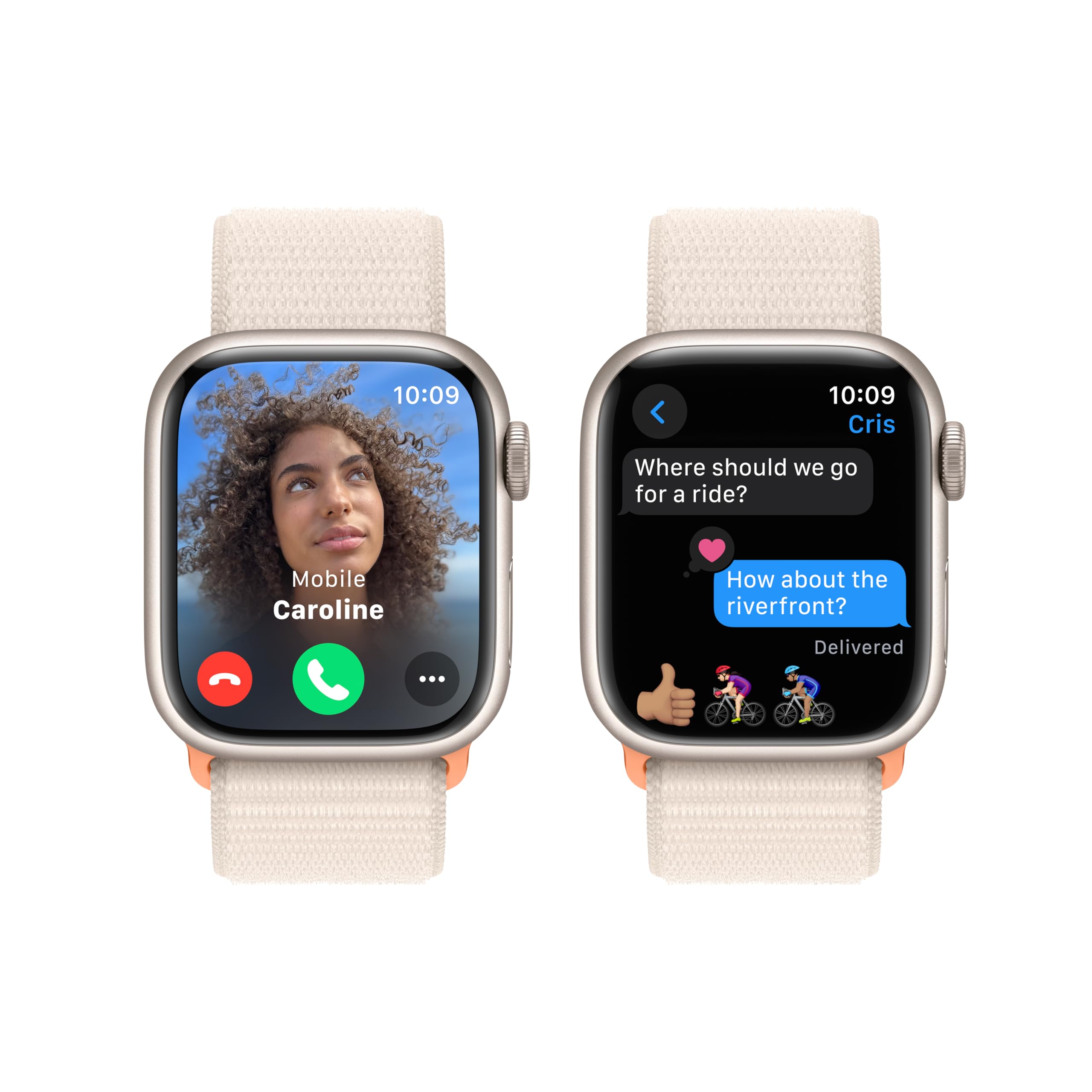 Apple Watch Series 9 GPS 41mm Aluminum Case with Starlight Sport Loop - MR8V3LW/A