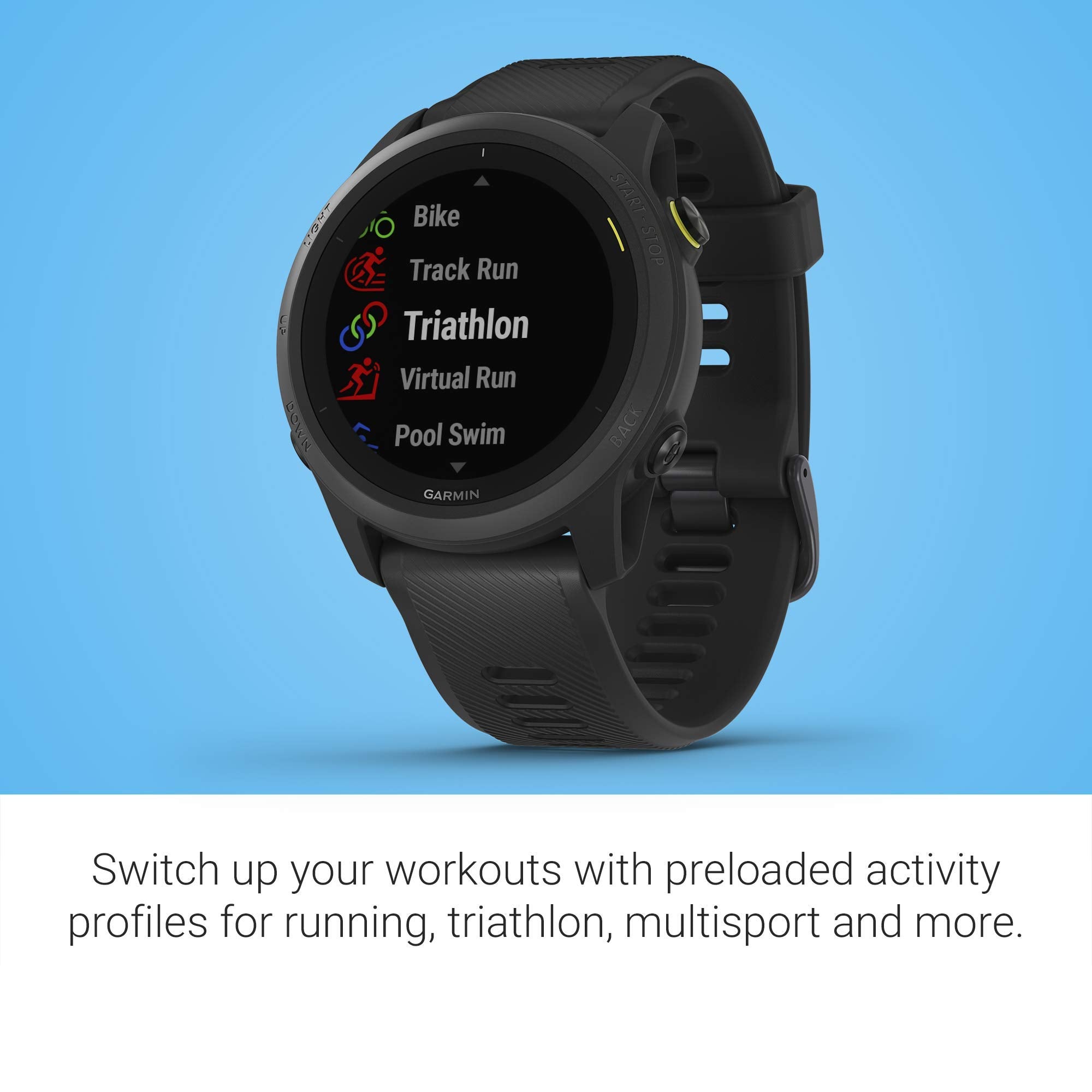 Garmin - Forerunner 745 GPS Smartwatch 30mm Fiber-Reinforced Polymer - Black - 010-02445-00