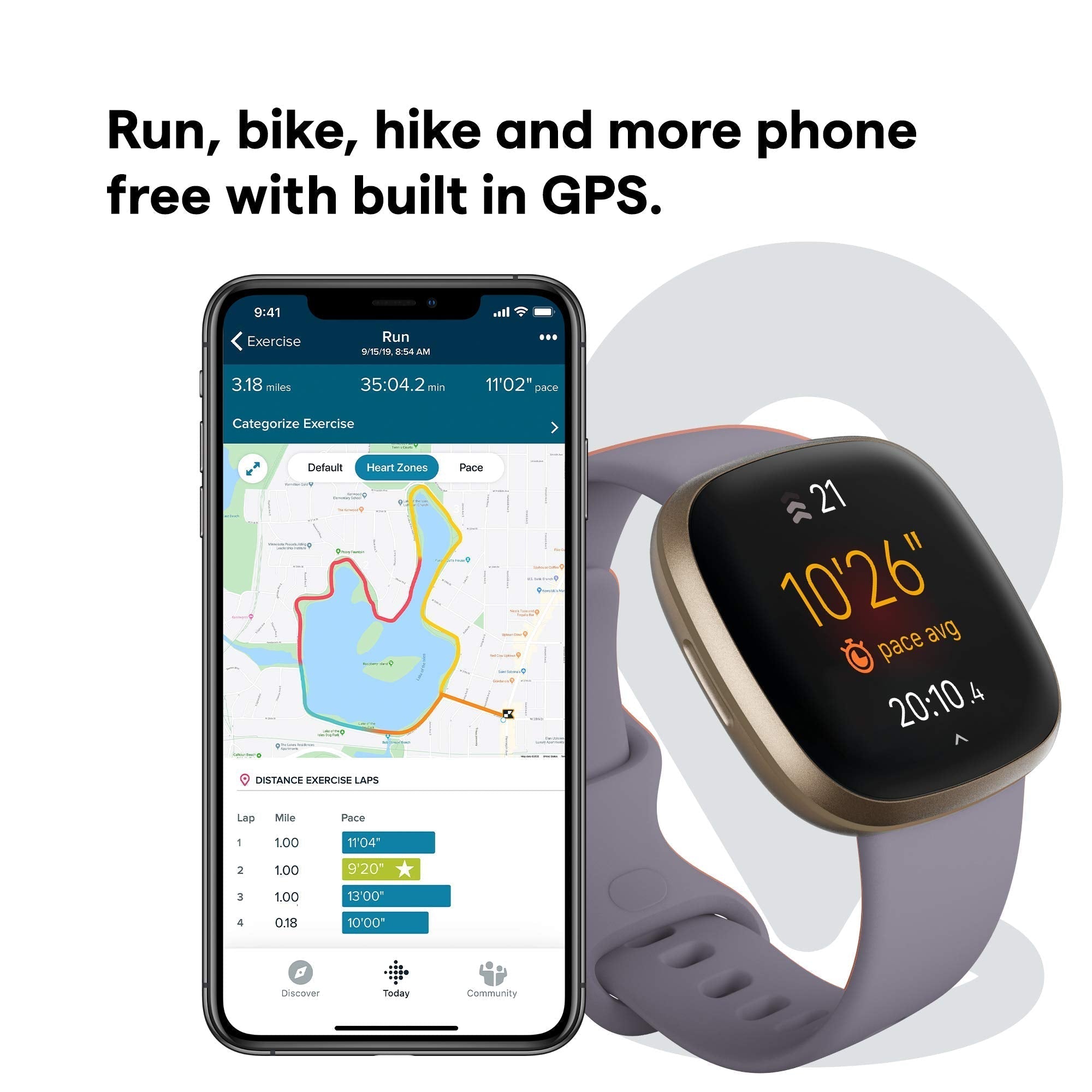 Fitbit - Versa 3 Fitness Smartwatch - Thistle/Gold - FB511GLGY