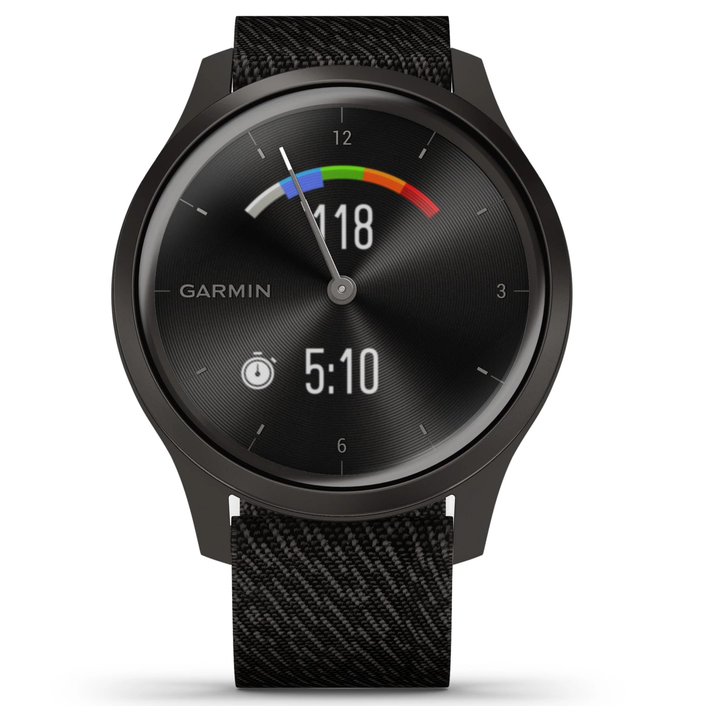 Garmin vivomove Style Hybrid Smartwatch 42mm Aluminum Graphite With Black - 010-02240-03