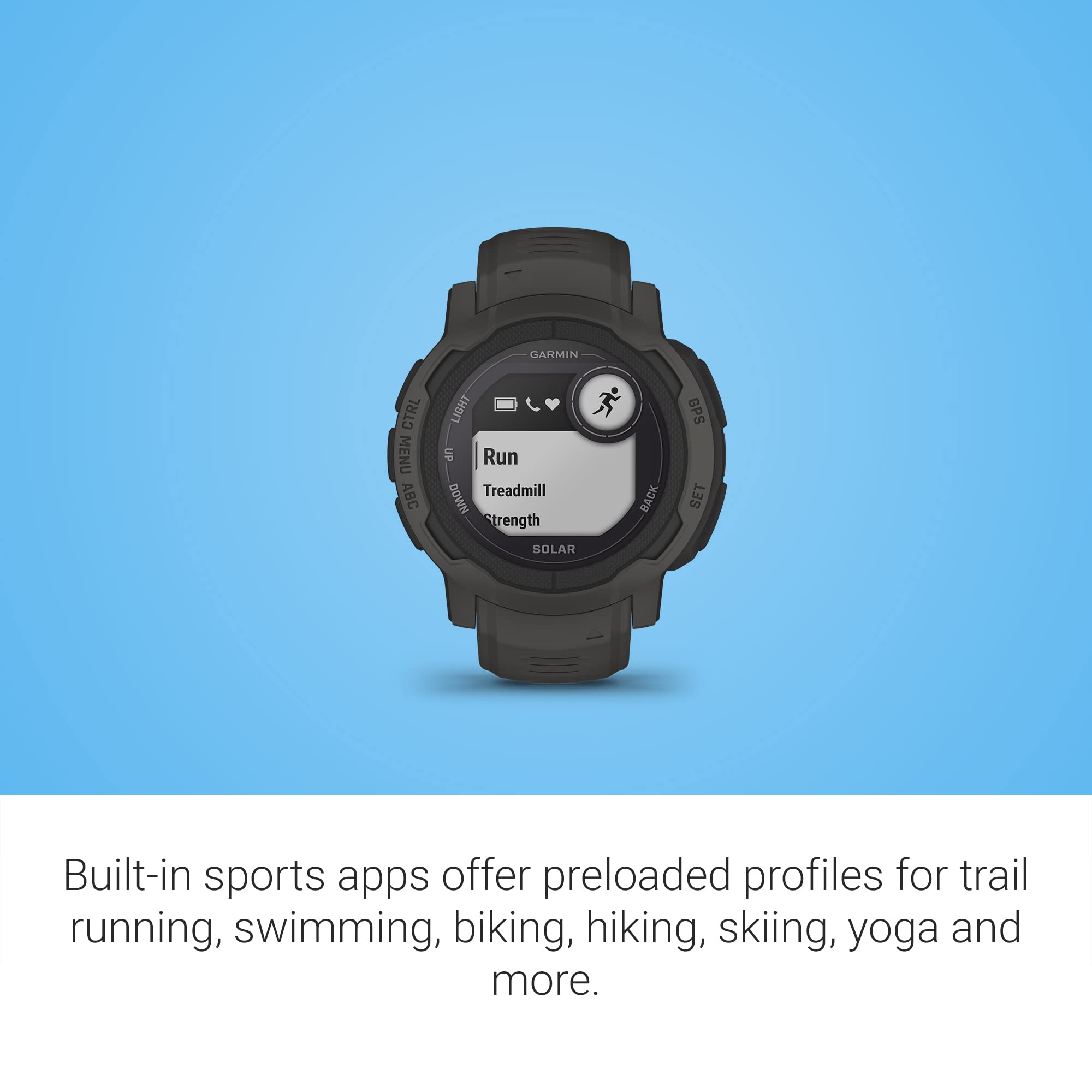 Garmin - Instinct 2 Solar 45 mm Smartwatch Fiber-reinforced Polymer - Graphite - 010-02627-10