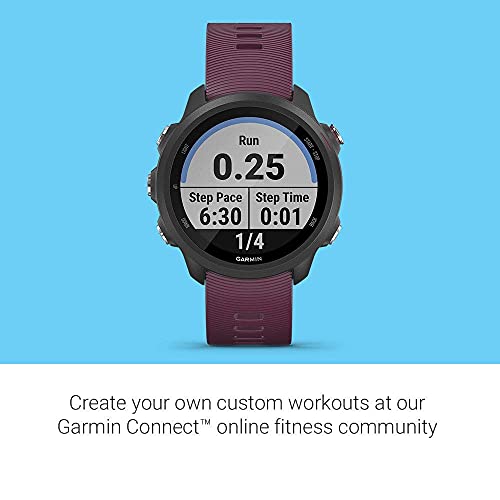 Garmin Forerunner 245, GPS Running Smartwatch with Advanced Dynamics, Berry - 010-02120-01