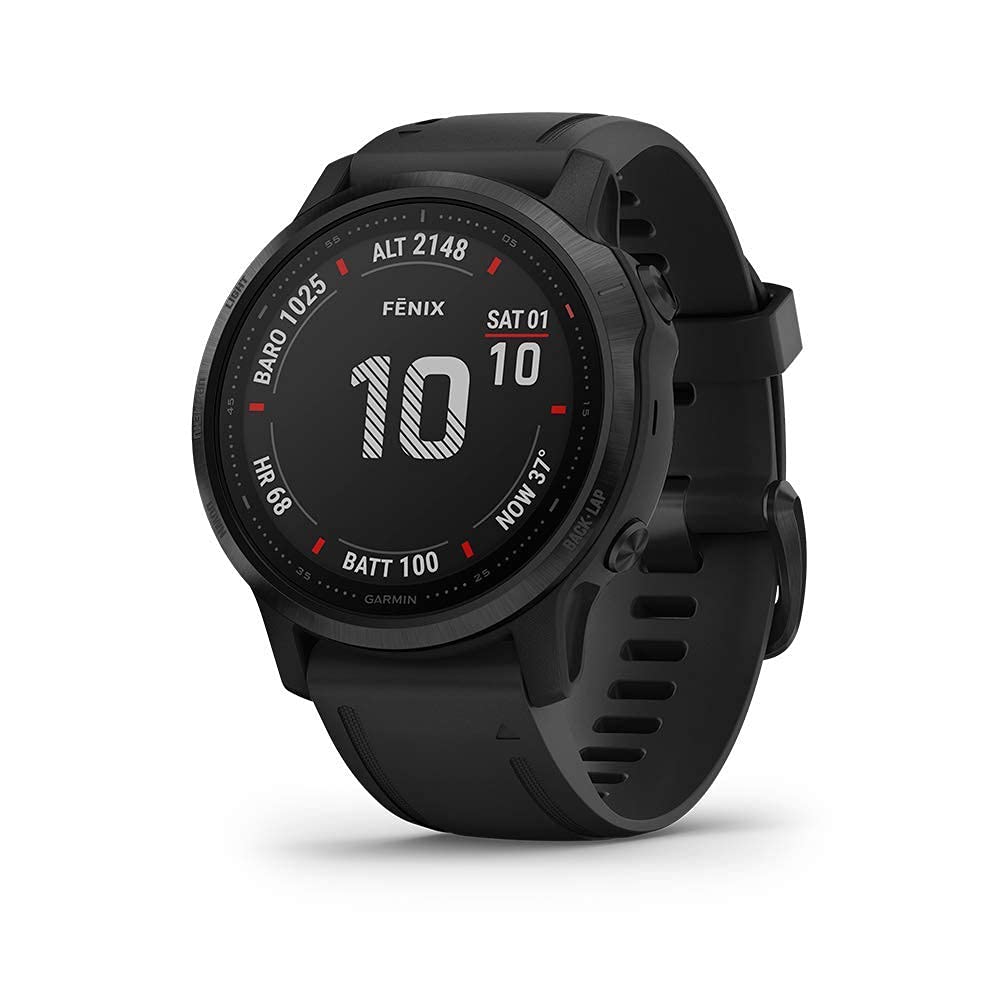 Garmin f?nix 6S Pro Smartwatch 42mm Black with Black Silicone Band - 010-02159-13