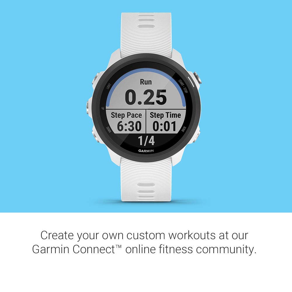 Garmin - Forerunner 245 Music GPS Smartwatch 30mm Fiber-Reinforced Polymer white - 010-02120-21