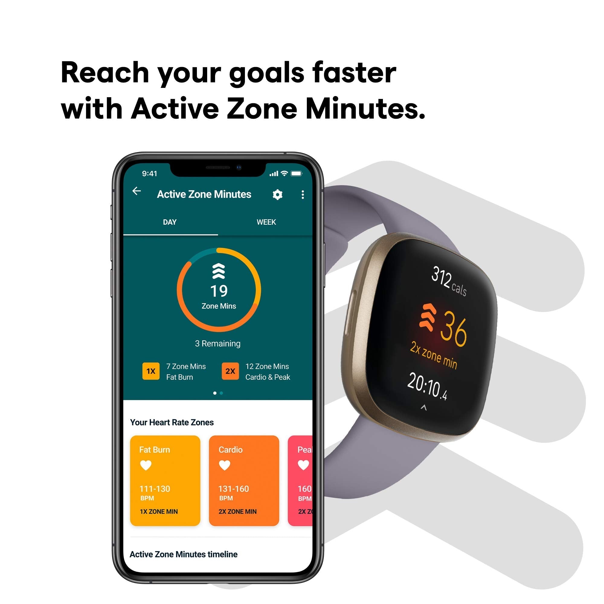 Fitbit - Versa 3 Fitness Smartwatch - Thistle/Gold - FB511GLGY