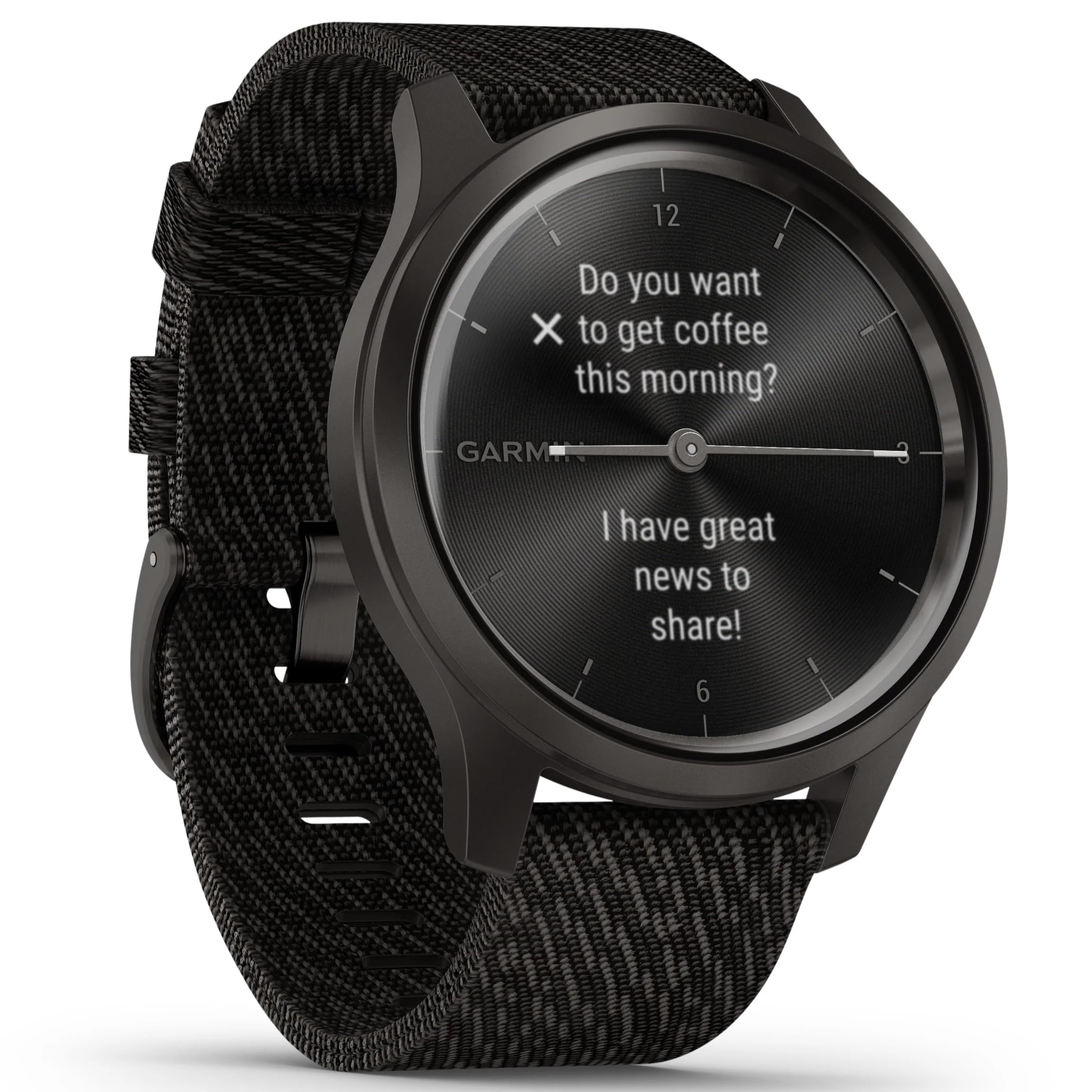 Garmin vivomove Style Hybrid Smartwatch 42mm Aluminum Graphite With Black - 010-02240-03