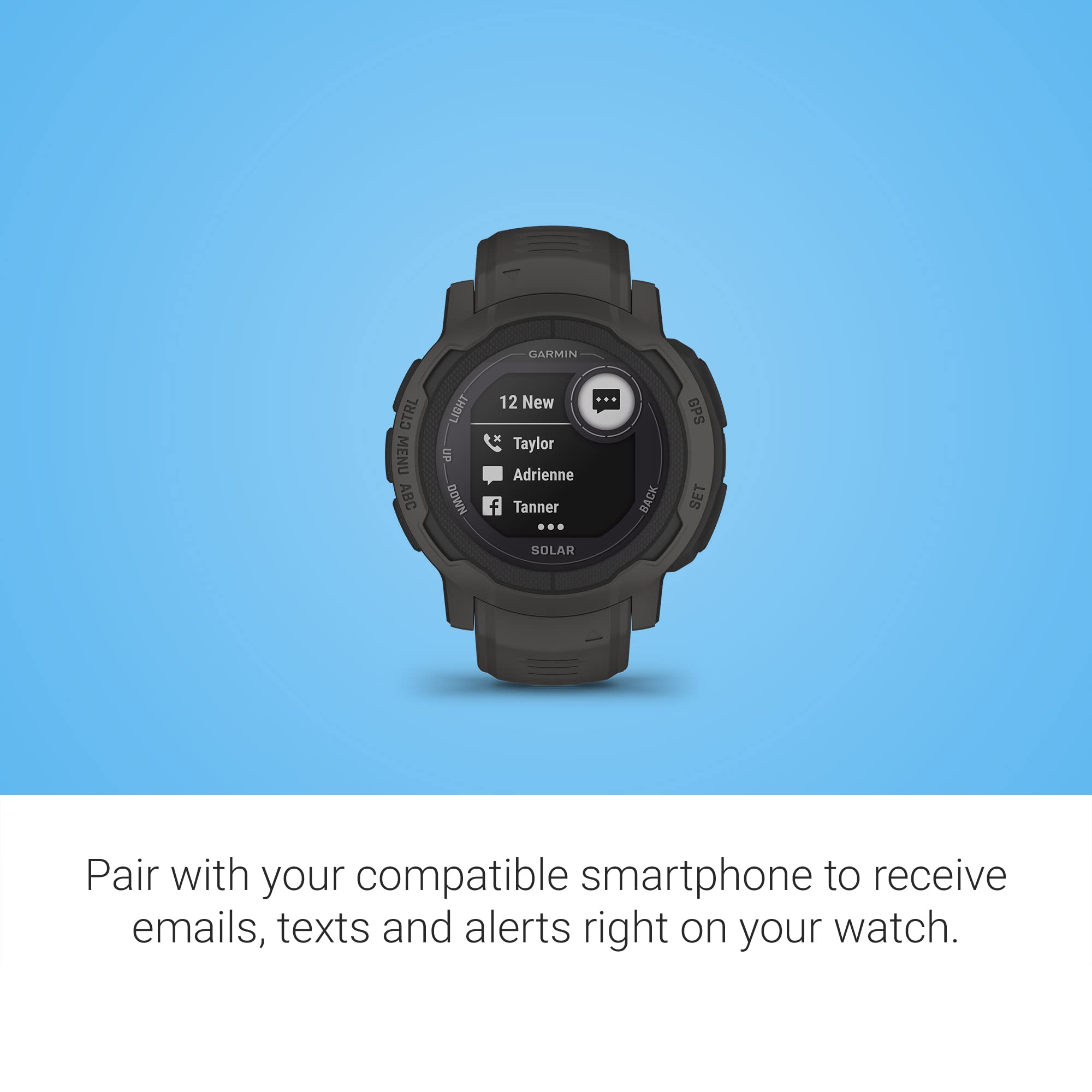 Garmin - Instinct 2 Solar 45 mm Smartwatch Fiber-reinforced Polymer - Graphite - 010-02627-10