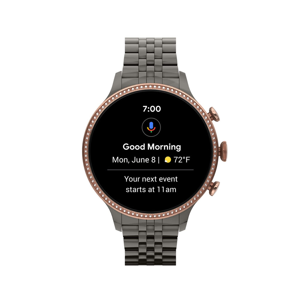 Fossil - Gen 6 Smartwatch 42mm Gunmetal Stainless Steel - Gunmetal/Rose Gold - FTW6078V