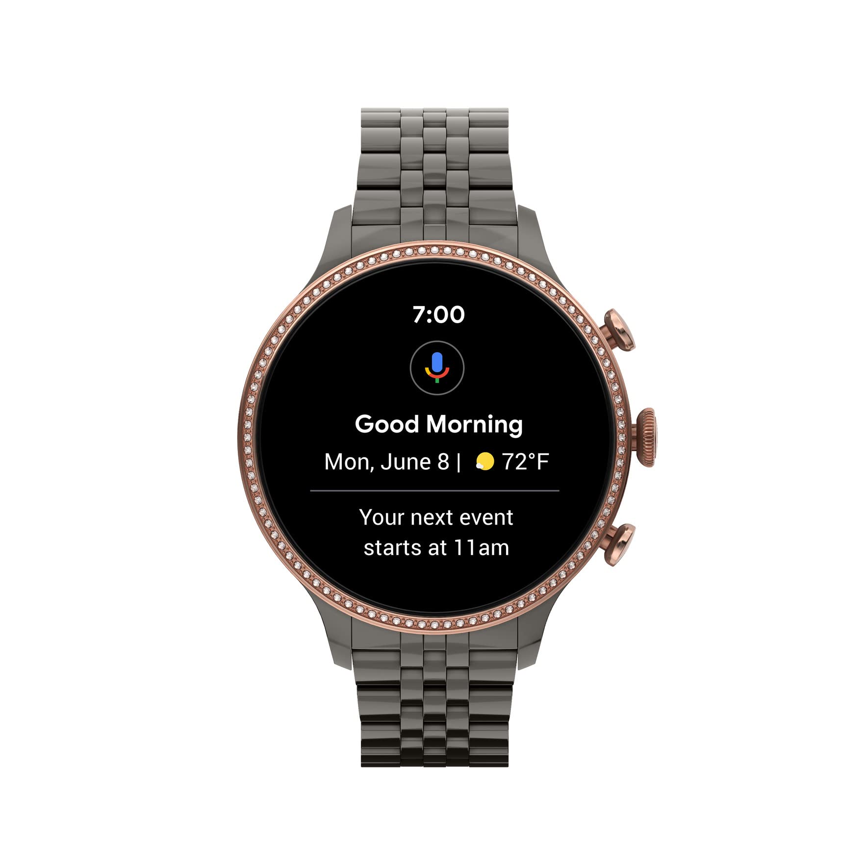 Fossil - Gen 6 Smartwatch 42mm Gunmetal Stainless Steel - Gunmetal/Rose Gold - FTW6078V