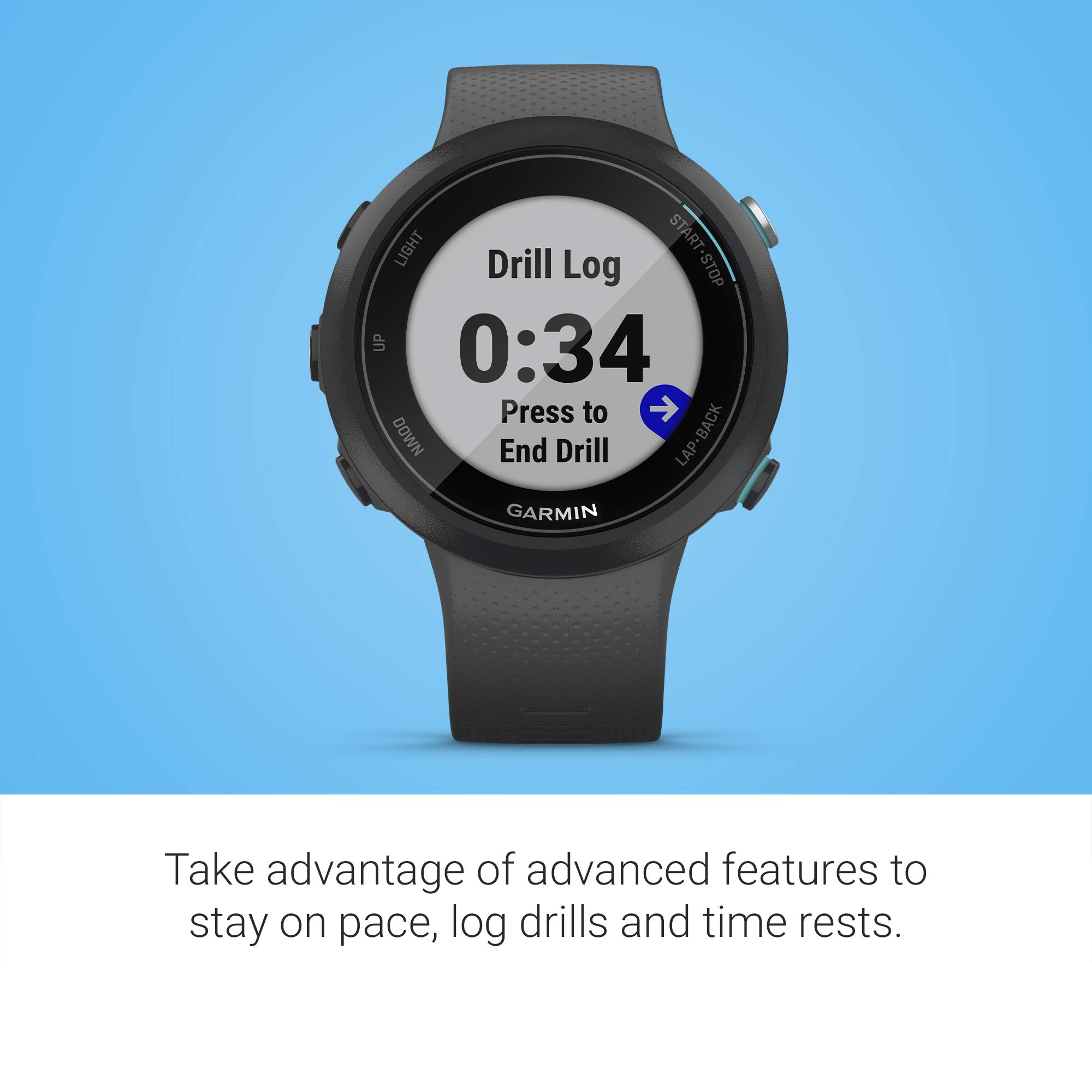 Garmin - Swim 2 Smartwatch 42mm Fiber-Reinforced Polymer - Slate - 010-02247-00