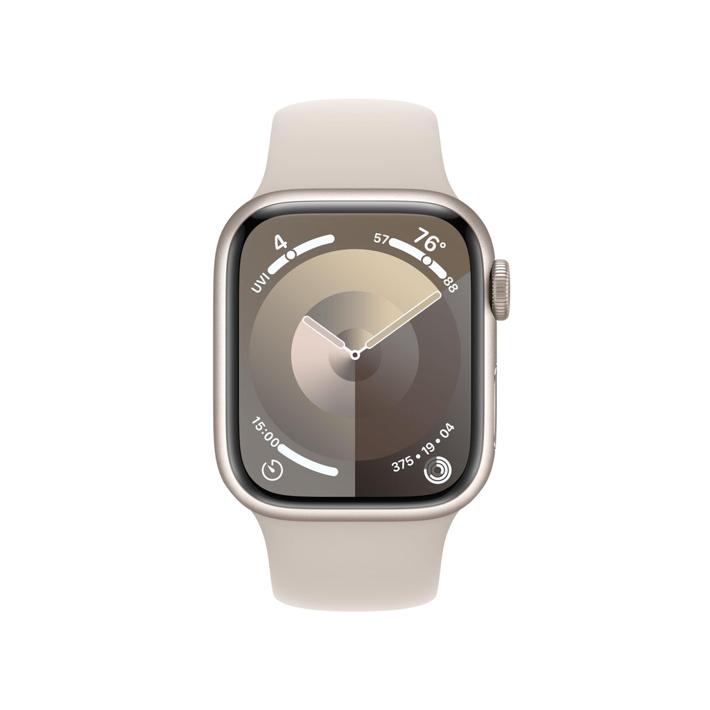 Apple Watch Series 9 GPS 41mm Starlight Aluminum Case with Starlight Sport Band - S/M - Starlight - MR8T3LW/A