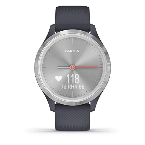 Garmin vivomove 3s Hybrid Smartwatch Silver with Granite Blue Bnad - 010-02238-00
