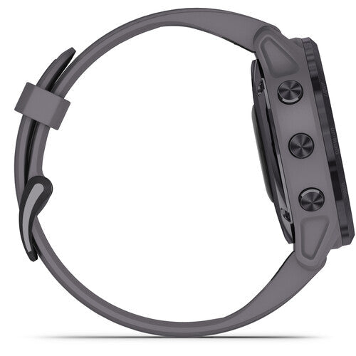 Garmin fenix 6 Multisport GPS Smartwatch 42mm, Solar, Amethyst Steel Shale Gray Band - 010-02409-14