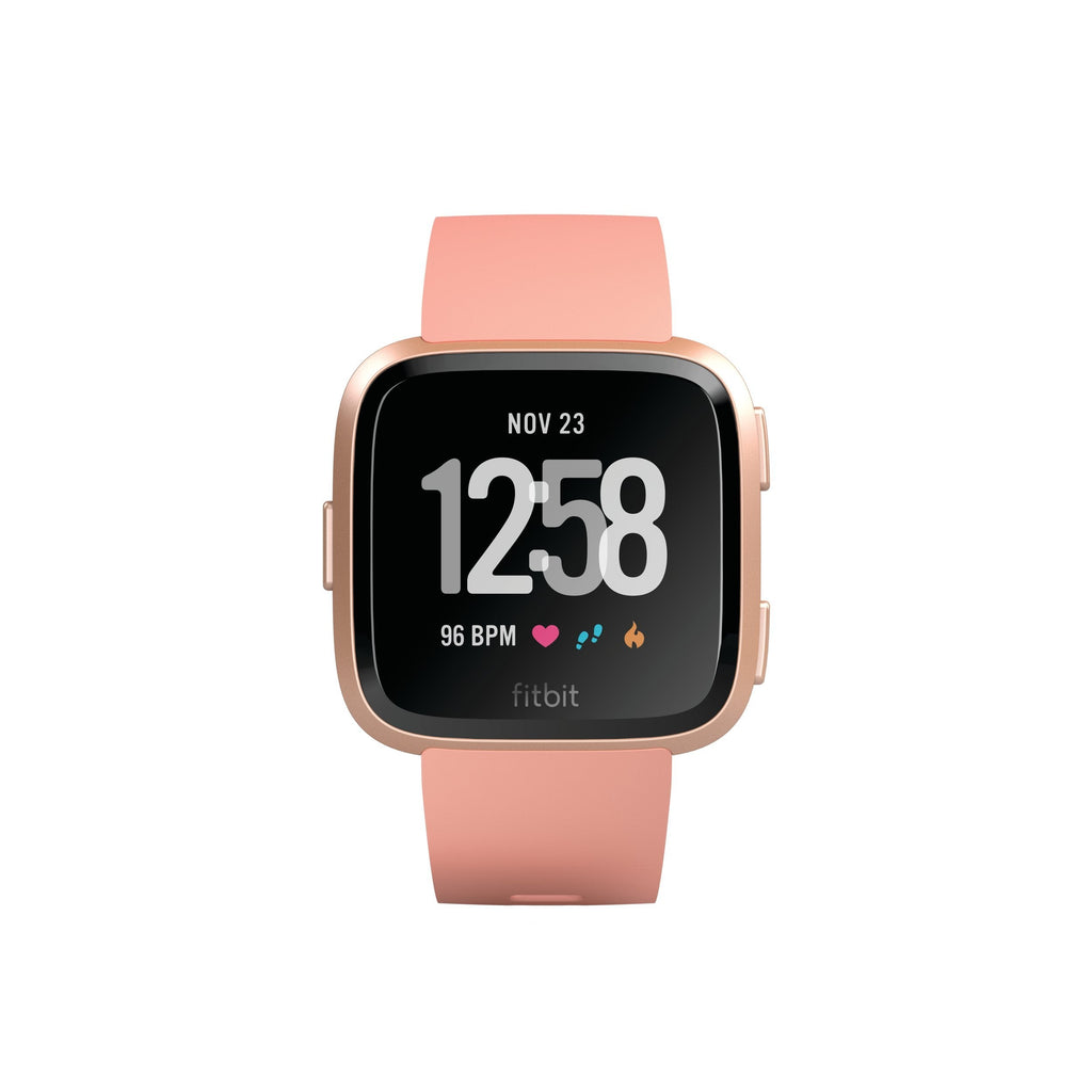 Fitbit Versa Fitness Smartwatch - Peach/Rose-Gold Aluminium - FB504RGPK