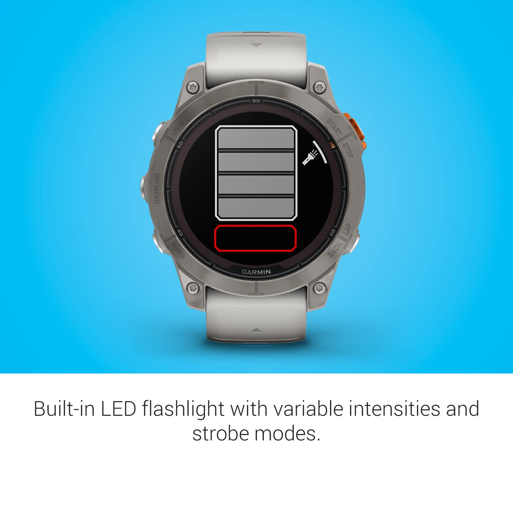 Garmin - fenix 7 Pro Sapphire Solar GPS Smartwatch 47 mm Fiber-reinforced polymer - Fog Gray/Ember Orange/Titanium - 010-02777-20