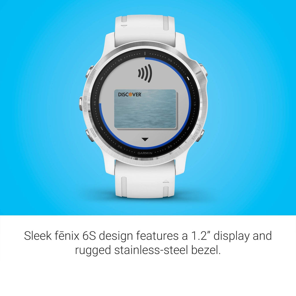 Garmin fenix 6S Smartwatch 42mm Polymer -White with White Silicone Band - 010-02159-00