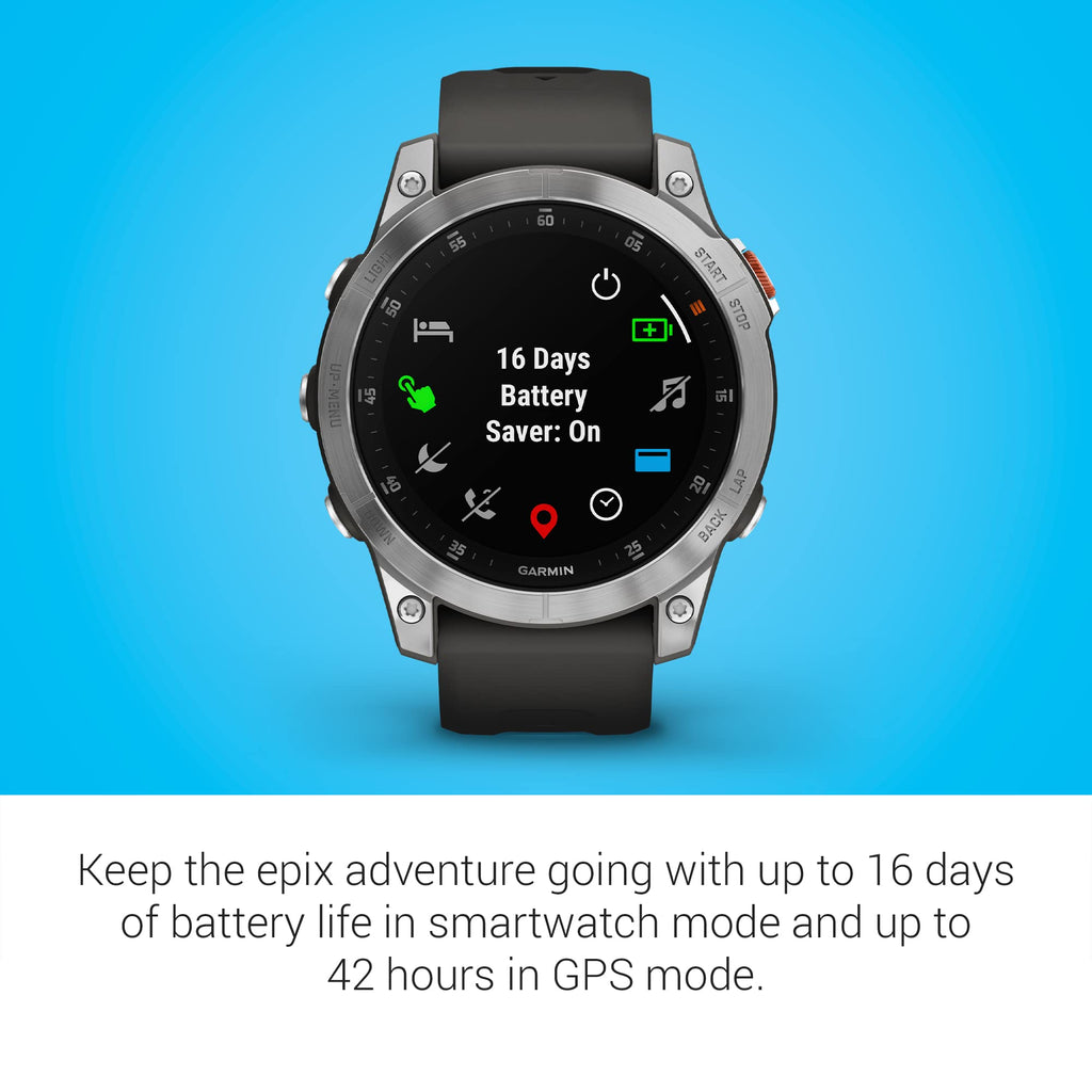 Garmin - epix (Gen 2) GPS Smartwatch 47mm Fiber-reinforced polymer - Steel - 010-02582-00