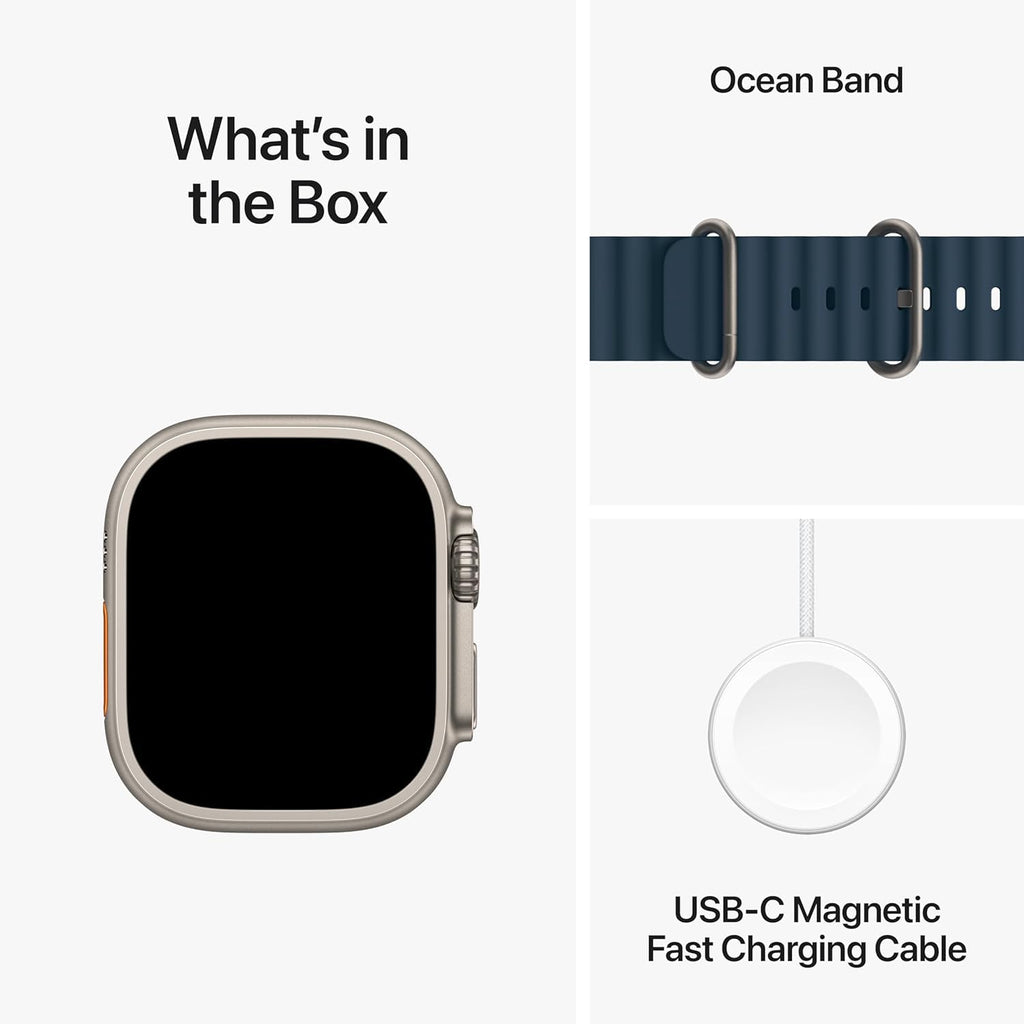Apple Watch Ultra 2 [GPS + Cellular 49mm] Smartwatch with Rugged Titanium Case & Blue Ocean Band - MREG3LL/A